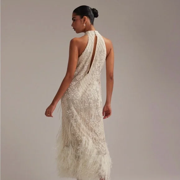 ASOS Beaded Feathered Dress - Picture 5 of 8